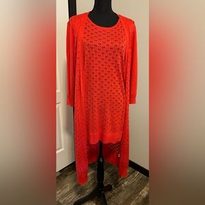 Valerie Stevens red knit dress- 2 piece